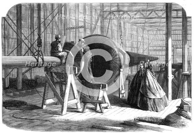 Progress of the International Exhibition building: finial of the Eastern Dome, 1862. Creator: Unknown.