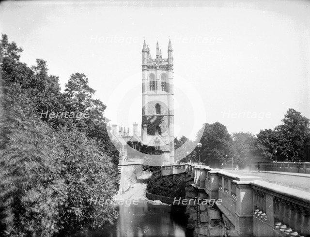 Magdalen College Bell Tower, Oxford, Oxfordshire, c1860-c1922. Artist: Henry Taunt