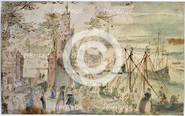 'View of the Port', early 17th century. Artist: Louis de Caullery