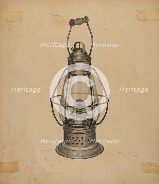 Coal Oil Lantern, c. 1939. Creator: Alfred Farrell.