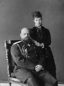 Tsar Alexander III and Tsarina Maria Fyodorovna of Russia, 1880s. Artist: Unknown