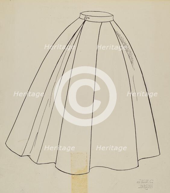 Study for Quilted Petticoat, 1935/1942. Creator: Julie C Brush.
