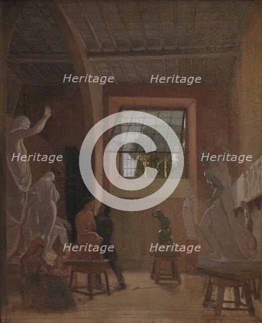 The Sculptor Jens Adolph Jerichau in his Studio in Rome, 1871. Creator: David Jacobsen.