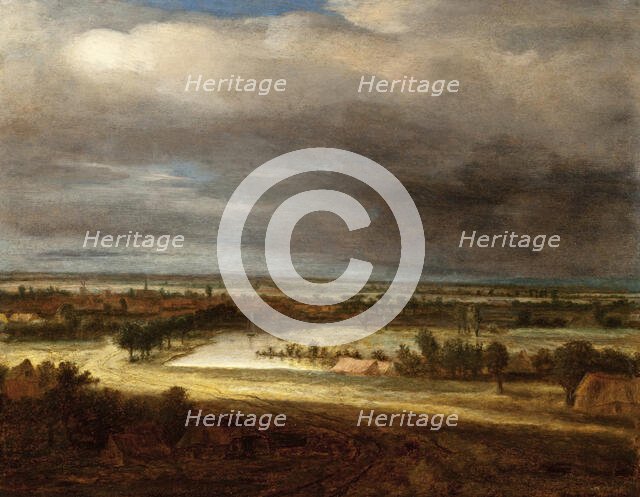 Panoramic Landscape with a Village, between c1648 and c1649. Creator: Philip Koninck.