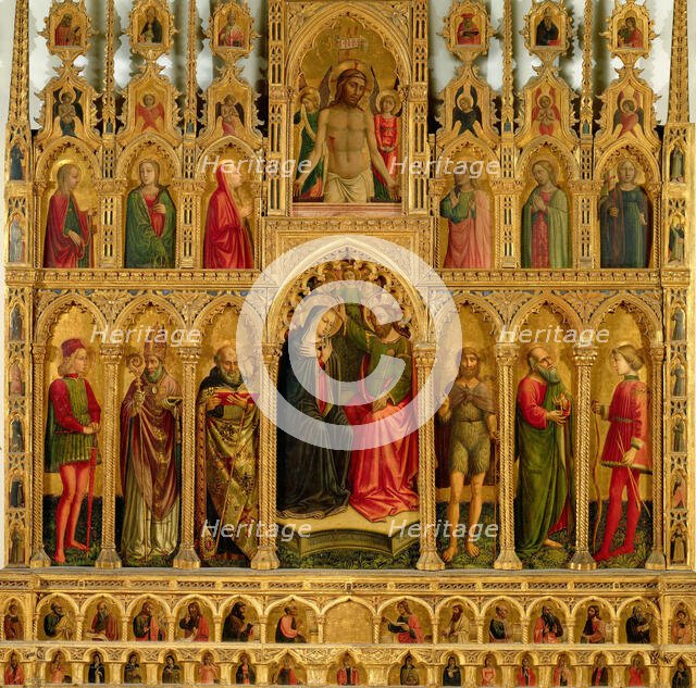 Polittico di Montelparo: The Coronation of the Virgin, 1466. Creator: Alunno, Niccolò (1430-1502).