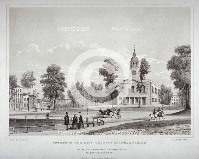 Holy Trinity Church, Clapham, London, c1850. Artist: CJ Greenwood