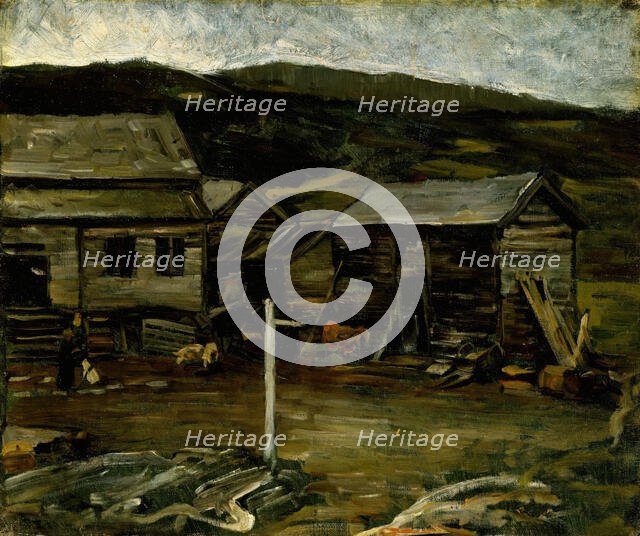 Autumn Evening at the Farm, Oylo, probably 1879. Creator: Gerhard Munthe.