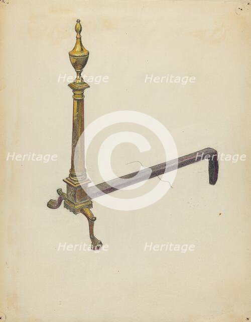 Andiron, c. 1953. Creator: Max Schwartz.