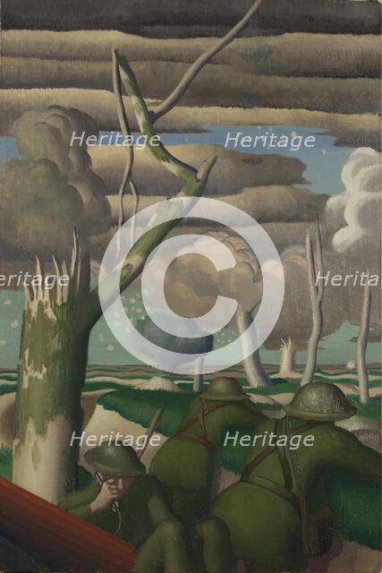 Observation of Fire, 1919. Creator: Gill, Colin Unwin (1892-1940).