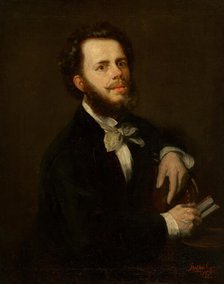 Portrait of a Young Man with Beard, 1876. Creator: Gyula Stetka.