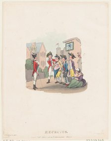 Recruits, March 1, 1803., March 1, 1803. Creator: Thomas Rowlandson.