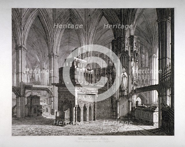 Interior of the Chapel of King Edward the Confessor, Westminster Abbey, London, c1817. Artist: John Coney