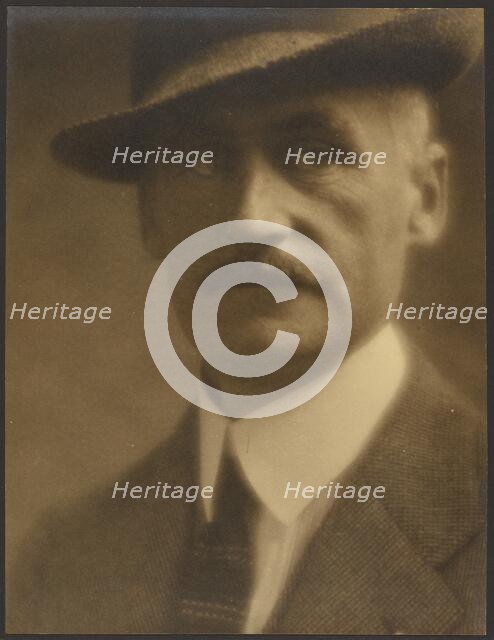Portrait of a Man with Straw Hat, 1907-1943. Creator: Louis Fleckenstein.