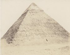 Djizeh (Nécropole de Memphis), Pyramide de Chéphren, 1851-52, printed 1853-54. Creator: Félix Teynard.