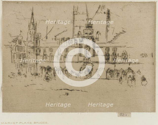 The Market, Bruges, 1887. Creator: James Abbott McNeill Whistler.
