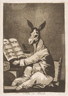 Plate 39 from 'Los Caprichos': And so was his grandfather. (Asta su Abuelo.), 1799. Creator: Francisco Goya.