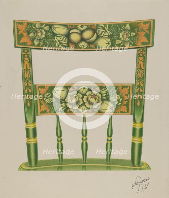 Back of Stencilled Chair, 1938. Creator: Lawrence Flynn.