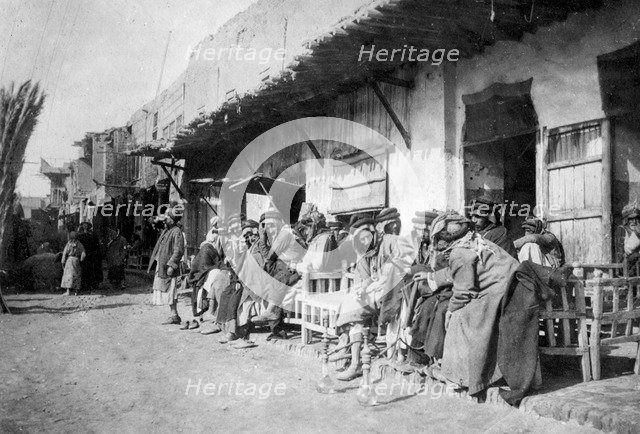 Arab café, Kazimain, Iraq, 1917-1919. Artist: Unknown