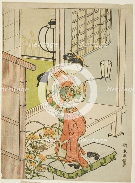 Woman Stepping Out with a Lantern, c. 1767/68. Creator: Suzuki Harunobu.