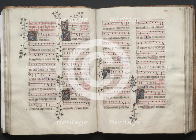 The Gotha Missal: Fol. 57v, Text, c. 1375. Creator: Master of the Boqueteaux (French); Workshop, and.