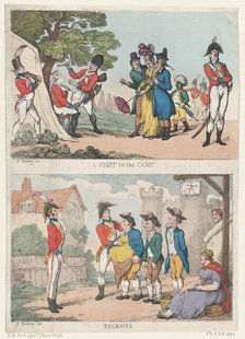 A Visit to the Camp, and Recruits, 1811 (?)., 1811 (?). Creator: Thomas Rowlandson.