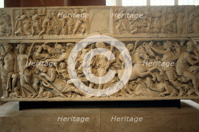 Roman sarcophagus with the legend of Selene and Endymion, 230-235 AD. Artist: Unknown