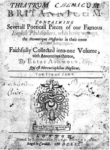 Title page of Elias Ashmole's Theatrum Chemicum Britannicum, 1652. Artist: Unknown