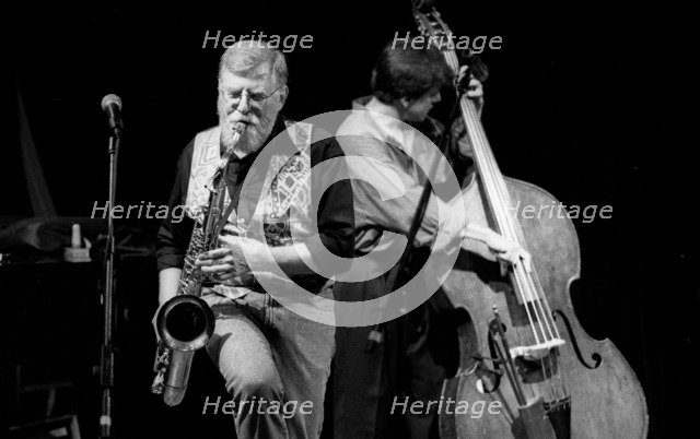 Lew Tabackin and Philippe Aerts, Brecon Jazz Festival, Brecon, Powys, Wales, 1999. Artist: Brian O'Connor.
