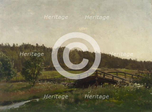 Bridge over a Brook, 1882. Creator: Hjalmar Munsterhjelm.