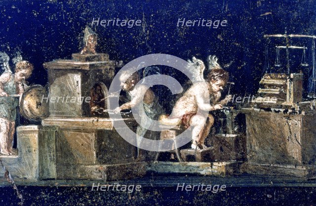 Roman mural, House of the Vettii Pompeii, Italy. Creator: Unknown.