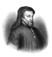Geoffrey Chaucer, 14th century English author, poet, philosopher, bureaucrat, and diplomat.Artist: S Freeman