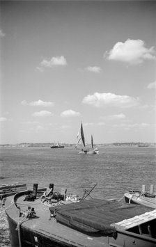 Barges on the Thames at Tilbury, Essex, c1945-c1965. Artist: SW Rawlings