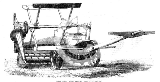 The International Exhibition: Burgess and Key's grain-mower, 1862. Creator: Unknown.