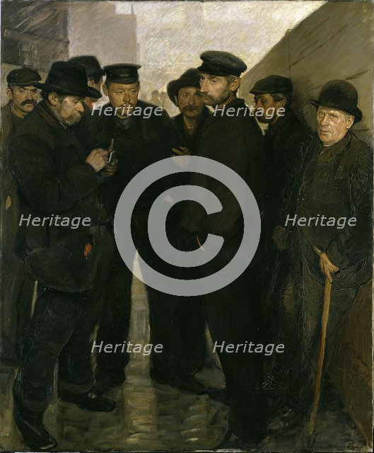 Unemployed (Day Laborers at the Port of Hamburg), 1908-1909.