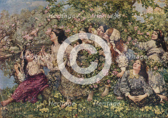 'A Spring Roundelay', 1910 (1935). Artist: Edward Atkinson Hornel.