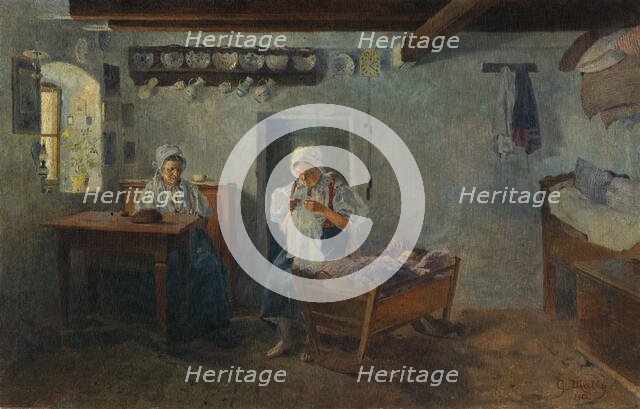 Above the Cradle, 1906. Creator: Gustav Mally.