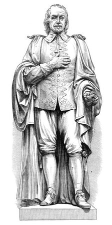 Statue of William Harvey, discoverer of the circulation of the blood, at Folkestone, 1881. Creator: Unknown.