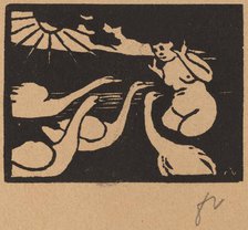 Bather with Swans (La baigneuse aux cygnes), 1893. Creator: Félix Vallotton.