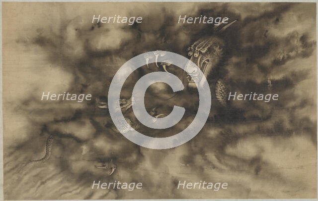 Dragons in clouds, Qing dynasty, 1684. Creator: Zhou Xun.