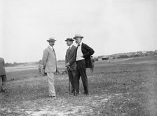 Wright Flights - Spectators: George Von L. Meyer, Robert Bacon, Henry Cabot Lodge, 1909. Creator: Harris & Ewing.