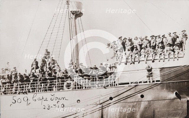 Bernard Laurence 'Barney' Nugent returned on this ship, S.S.Frankfurt, 1919. Creator: Murphy.