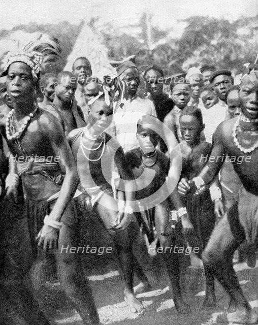 Boy dancers dressed as girls, the Yafouba tribe, West Africa, 1936.Artist: Wide World Photos