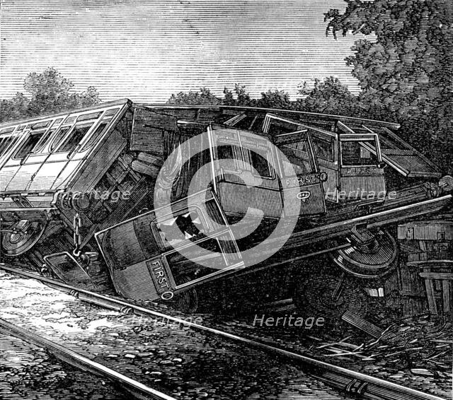 The Railway Disaster near Guildford: wreck of a first-class carriage, 1873. Creator: Unknown.