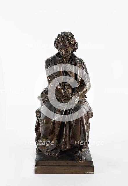 Bronze figurine of Ludwig van Beethoven, 1877.  Creator: Kaspar Clemens Zumbusch.