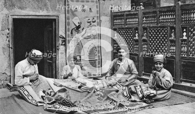 Craftsmen, tentmakers' bazaar, Cairo, Egypt, c1922.Artist: Donald McLeish