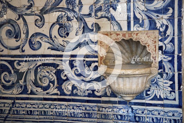 Ceramic tiles in Santa Maria Church, Obidos, Portugal, 2009. Artist: Samuel Magal