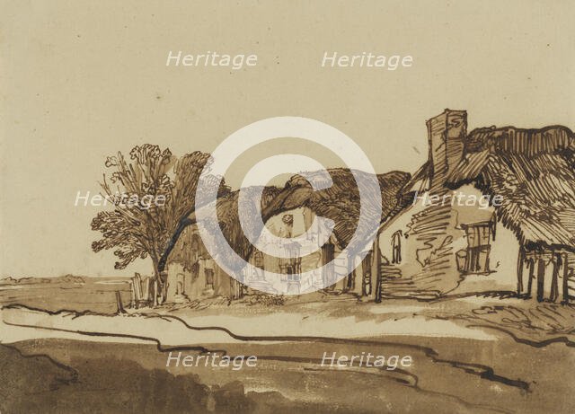 Three cottages by a road,  c.1640. Creator: Rembrandt Harmensz van Rijn.