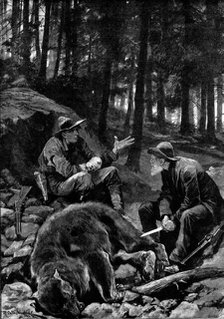 Bear-Hunters in Montana: victors and vanquished, 1895. Creator: George Meisenbach.