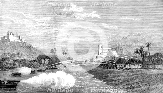 The Ashantee War: bombardment of the town of Elmina, 1873. Creator: Unknown.