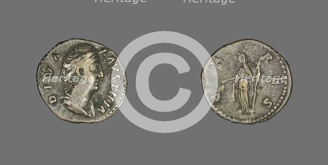 Denarius (Coin) Portraying Empress Faustina, after 141. Creator: Unknown.